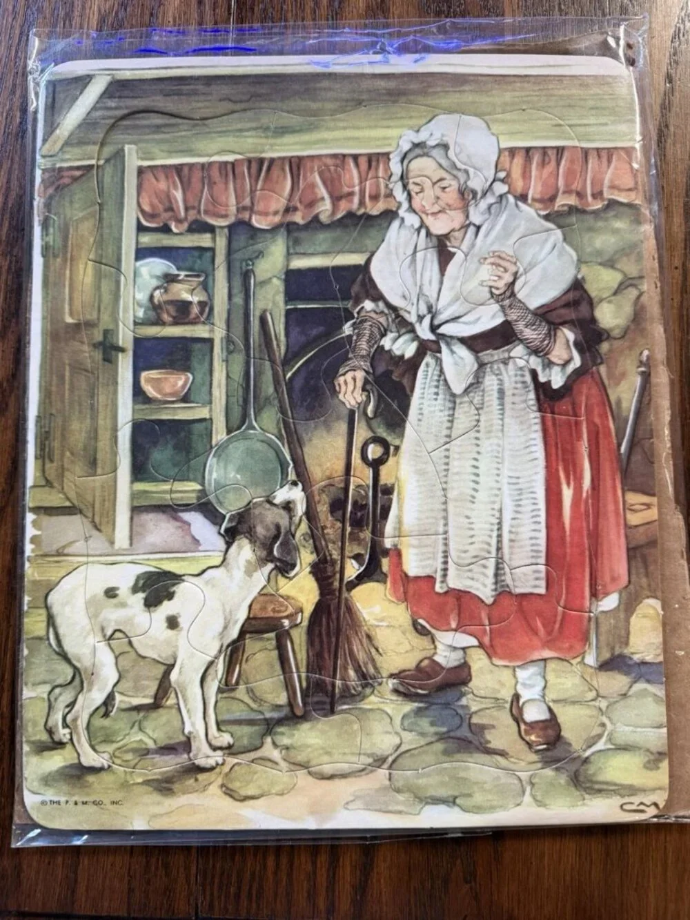 Vintage Child's Mother Goose Old Mother Hubbard Jigsaw Puzzle Platt & Munk